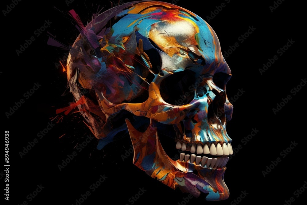 abstract skull. Generative AI