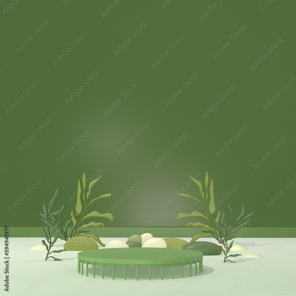 Green product display natural style 3d background