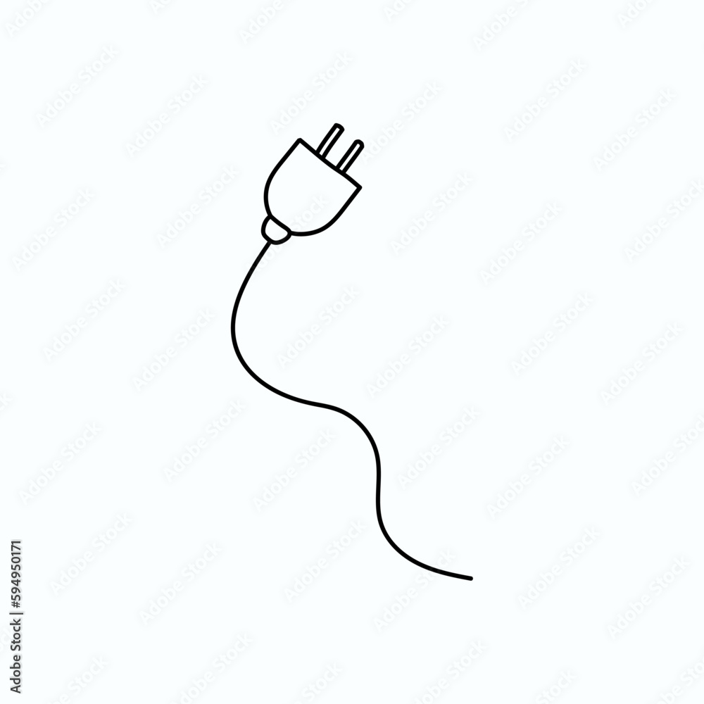Fototapeta premium Hand drawn vector illustration of electric plug.