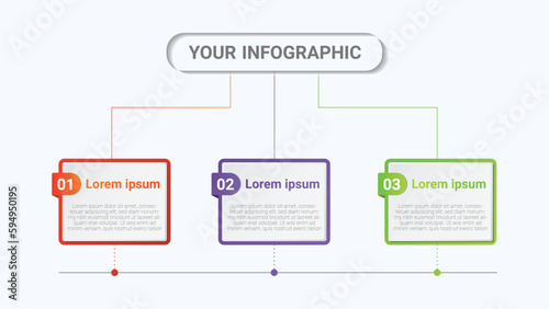 Colorful squire business infographic design free vector photo