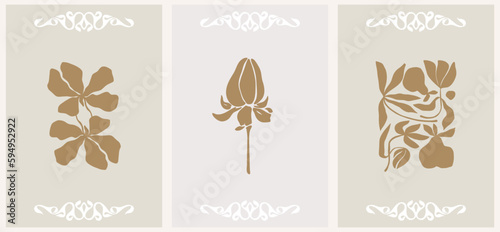 Abstract retro elegant floral design for logo and brand, flower shop or beauty salon