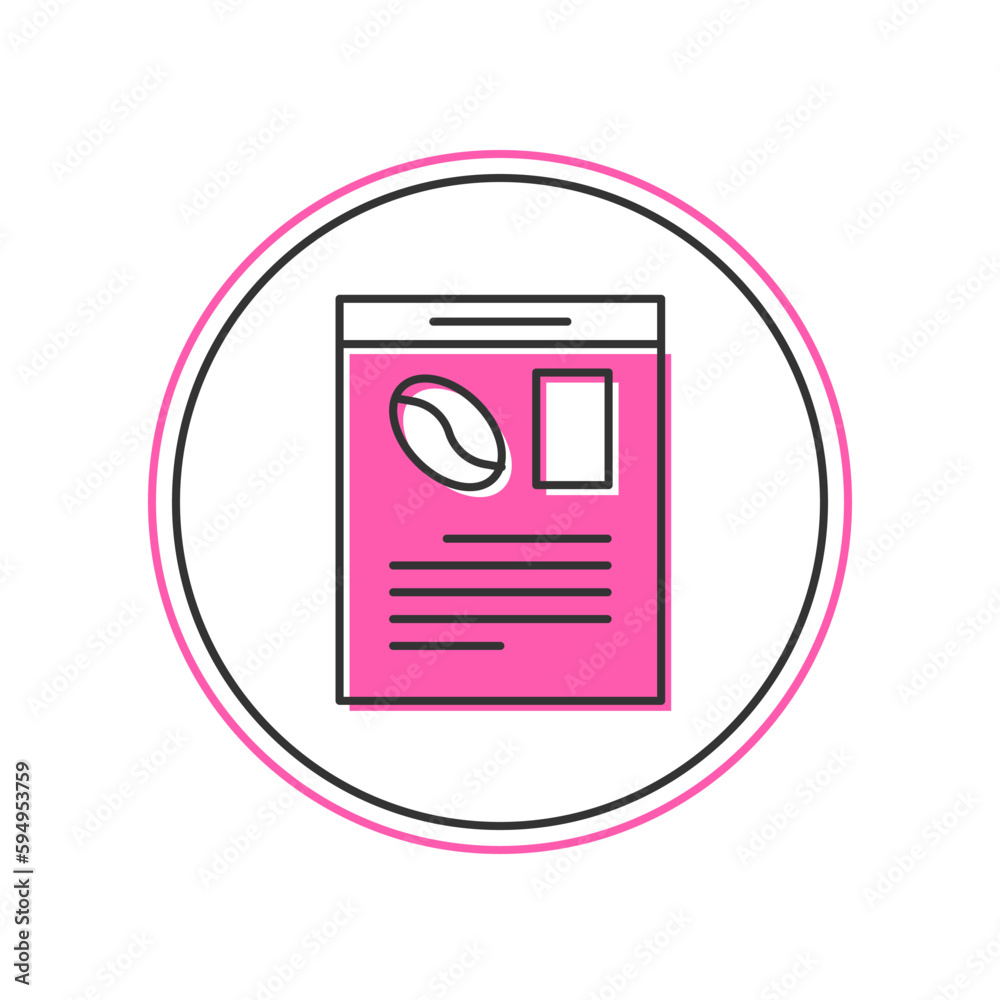 Filled outline Newspaper and coffee icon isolated on white background. Mass media symbol. Vector Filled outline Newspaper and coffee icon isolated on white background. Mass media symbol. Vector