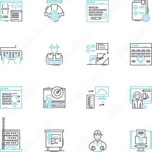 eCommerce linear icons set. Digital, Online, Retail, Sales, Marketing, Marketplace, Webstore line vector and concept signs. Platform,Shopping,Checkout outline illustrations
