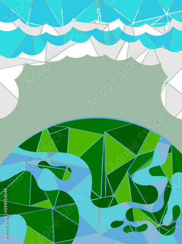 Earth globe vector with the cloud on the top