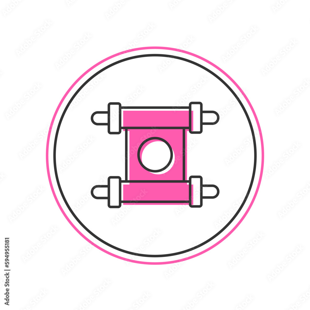 Filled outline Decree, paper, parchment, scroll icon icon isolated on white background. Chinese scroll. Vector Filled outline Decree, paper, parchment, scroll icon icon isolated on white background. Chinese scroll. Vector