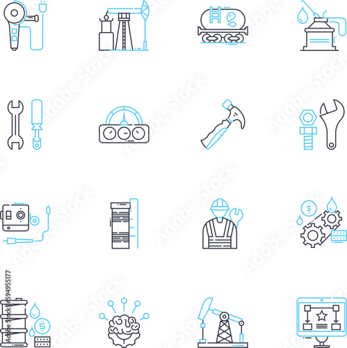 Natural language processing linear icons set. Analysis, Artificial intelligence, Automation, Chatbots, Classification, Comprehension, Contextualization line vector and concept signs. Corpora,Dialogue photo