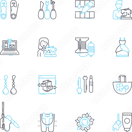 Film theater linear icons set. Cinema, Screen, Movie, Reel, Projection, Ticket, Seat line vector and concept signs. Popcorn,Trailer,Premiere outline illustrations