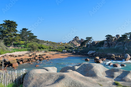 Magnifique paysage sur la côte de granit rose à Ploumanac'h en Bretagne - France