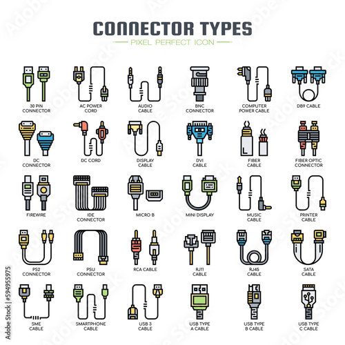 Connector Types , Thin Line and Pixel Perfect Icons photo
