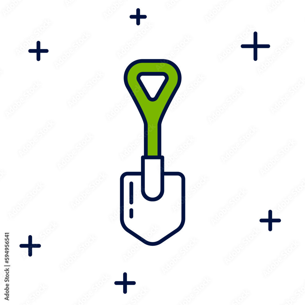 Filled outline Shovel icon isolated on white background. Gardening tool. Tool for horticulture, agriculture, farming. Vector Filled outline Shovel icon isolated on white background. Gardening tool. Tool for horticulture, agriculture, farming. Vector