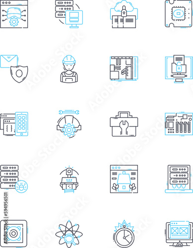 Cyber security linear icons set. Encryption, Firewall, Malware, Passwords, Phishing, Vulnerability, Cybercrime line vector and concept signs. Cyberattack,Cyberdefense,Spyware outline illustrations