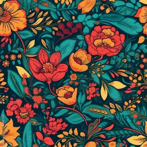 Vector floral seamless pattern illustration