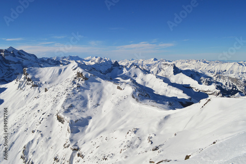 Mountain Schilthorn Eiger Monch Jungfrau, Switzerland. Alps