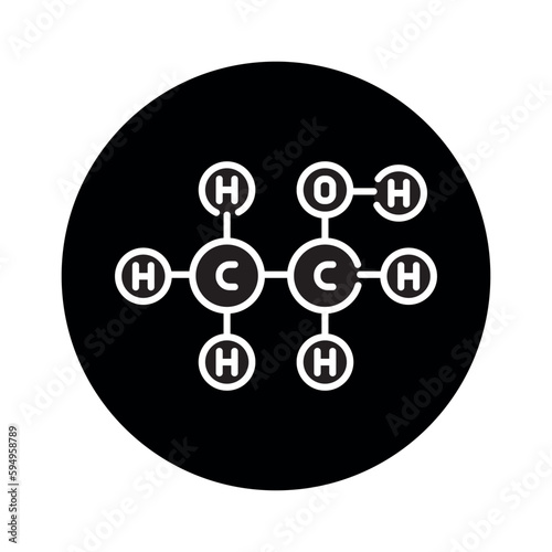 Ethanol formule color line icon. Pictogram for web page