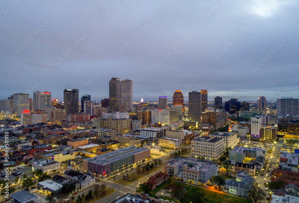 Naklejka premium Downtown New Orleans, Louisiana at sunset