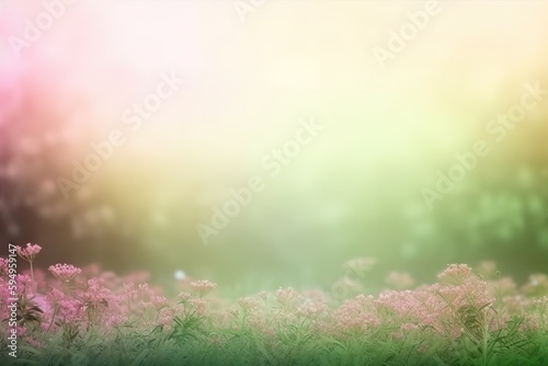 Grass flower in soft focus and blurred with vintage style for background