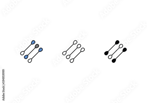 cotton pads Icons in three styles vector stock illustrations.sutiable mobile apps web and ui ux