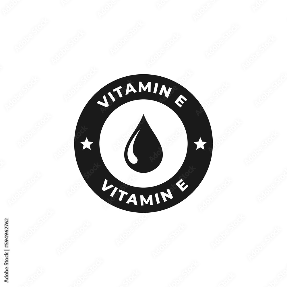 Simple Vitamin E icon vector or vitamin E stamp vector isolated in flat ...