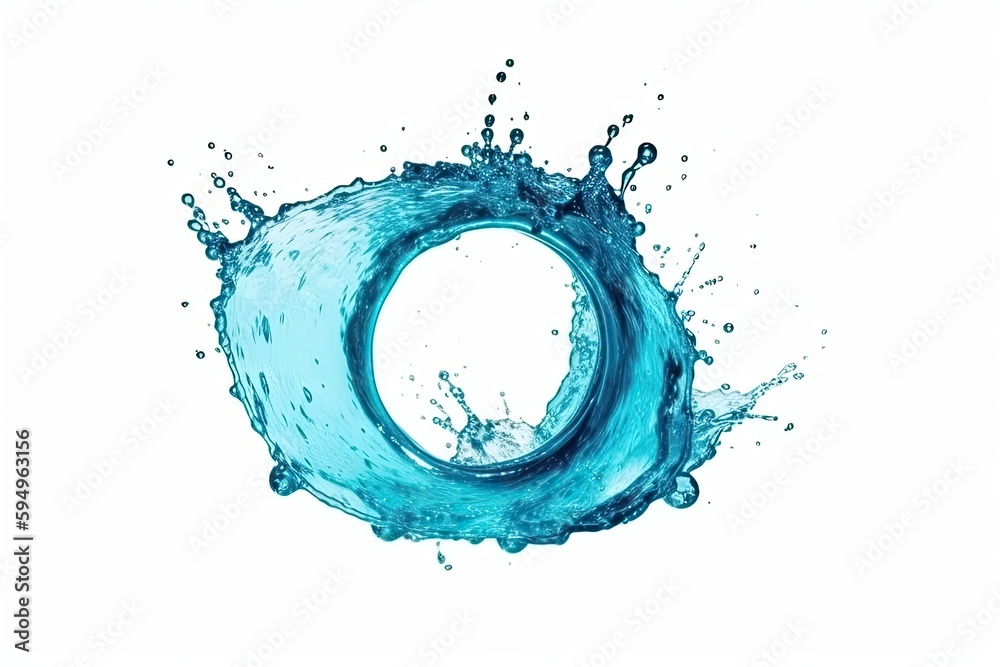 vibrant blue water droplet in the form of a perfect circle. Generative AI vibrant blue water droplet in the form of a perfect circle. Generative AI