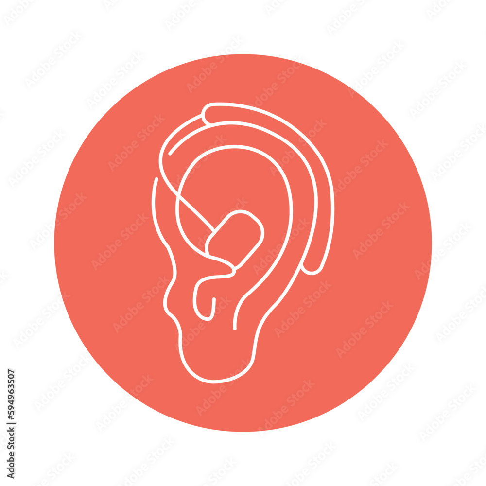 Hearing Aids color line icon. Human diseases. Hearing Aids color line icon. Human diseases.