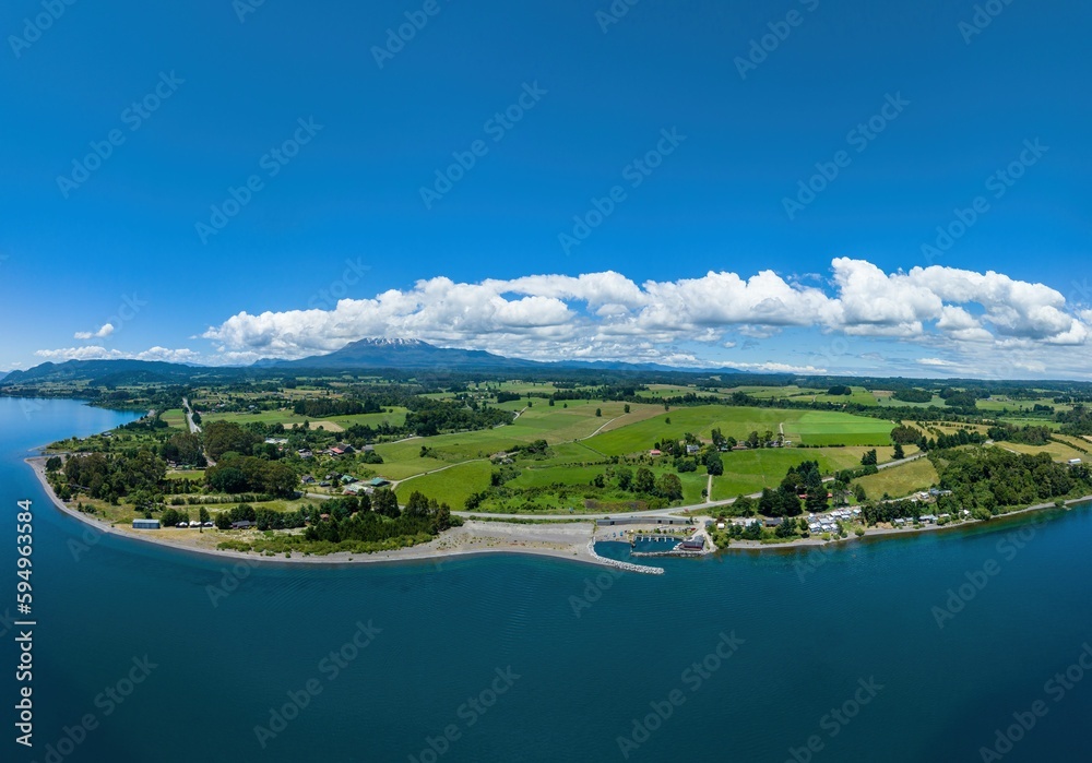 Picturesque Patagonia island situated in the middle of the peaceful Llanquihue Lake