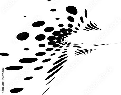 Framing of globulin retractable into the hole. Halftone polka dot vector.