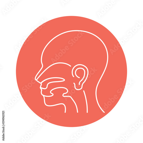 Otolaryngology color line icon. Human diseases.