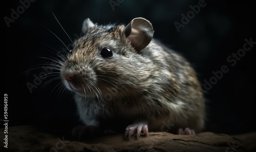 photo of cloud rat, also called cloudrunner on black background. Generative AI © Bartek