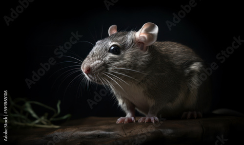 night photo of cloud rat, also called cloudrunner in its natural habitat. Generative AI © Bartek