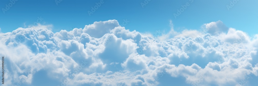 Blue sky with cloud background, Beautiful sky for summer time. Generative AI