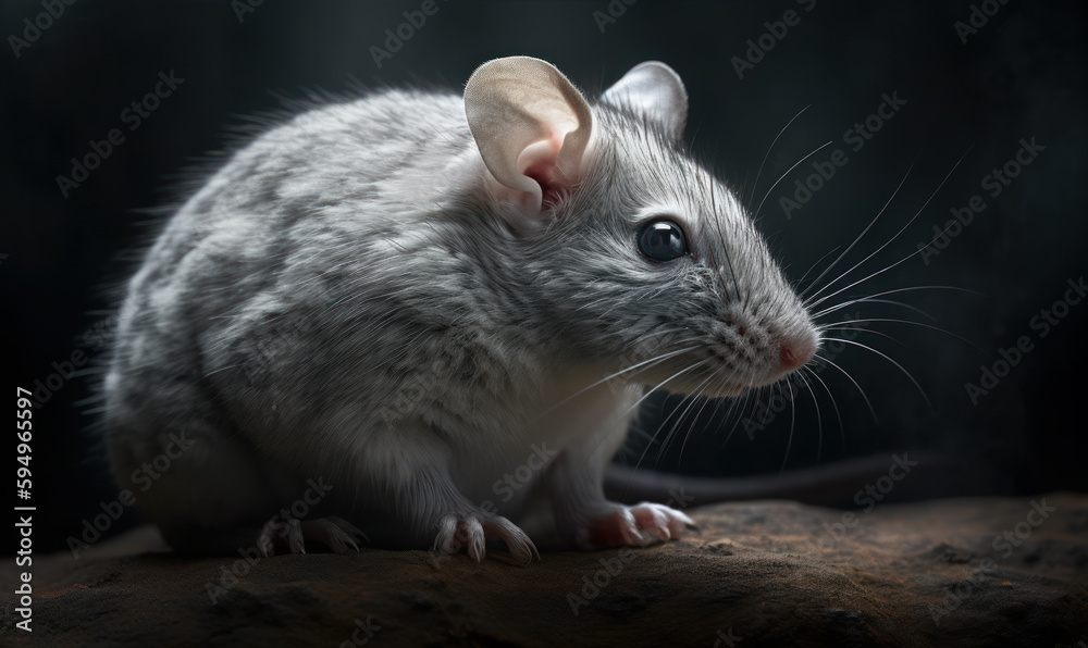 photo of cloud rat, also called cloudrunner on black background. Generative AI photo of cloud rat, also called cloudrunner on black background. Generative AI