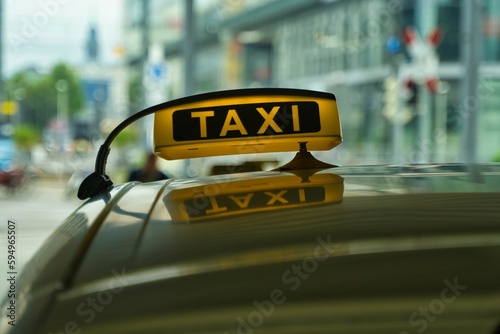 yellow glowing cab sign