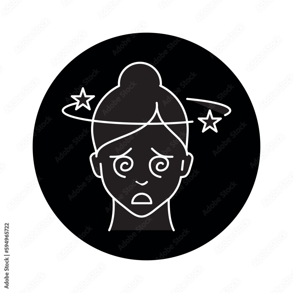 Dizziness color line icon. Human diseases. Dizziness color line icon. Human diseases.