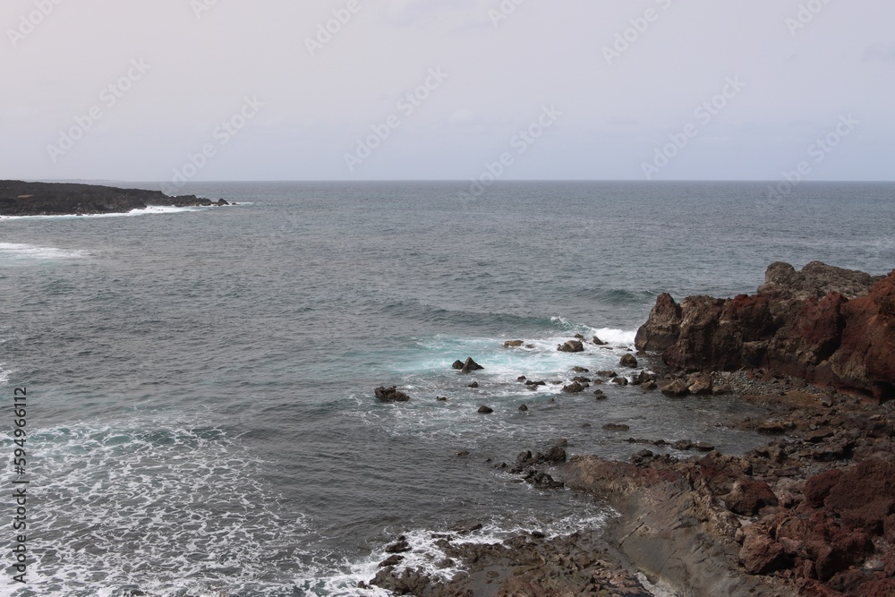 Bay near the fishing village of El Golfo on Lanzarote Bay near the fishing village of El Golfo on Lanzarote