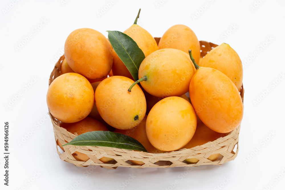 Marian plum fruit isolated on white background Marian plum fruit isolated on white background