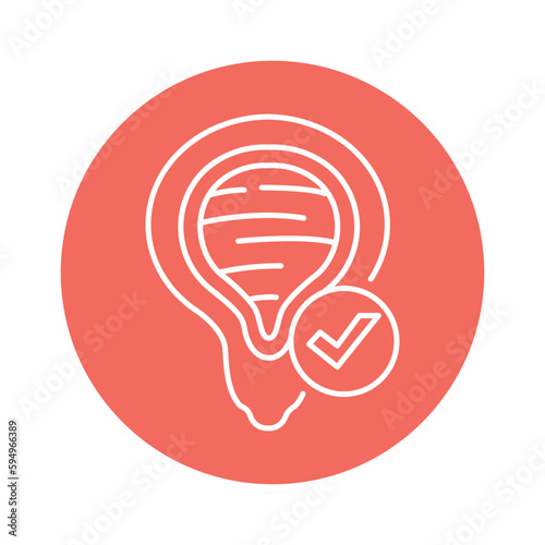 Male genitourinary system color line icon. Pictogram for web page