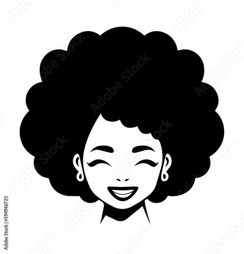 An Afro girl vector icon 