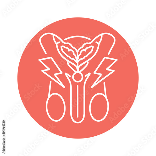 Urinary pain color line icon. Pictogram for web page