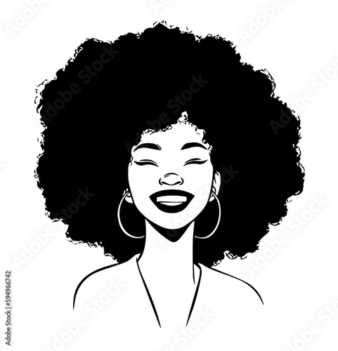 An Afro girl vector icon 