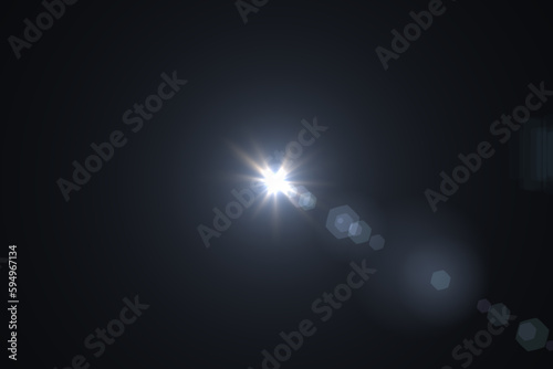 lens flare effects on black background