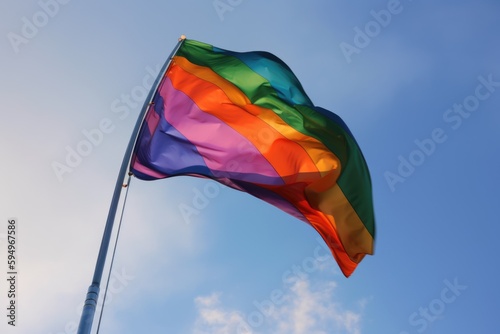 Rainbow flag. LGBT colors. LGBT Pride Month celebration generative ai photo