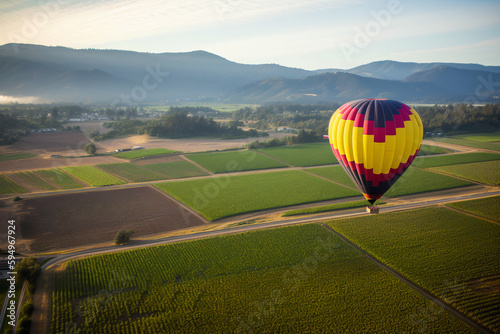 Hot Air Balloon Ride Over Beautiful Napa Valley, California,