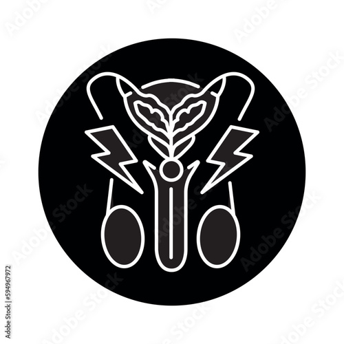 Urinary pain color line icon. Pictogram for web page