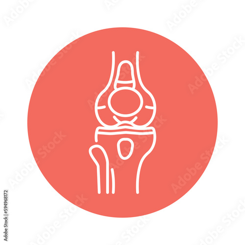 Bursitis color line icon. Pictogram for web page