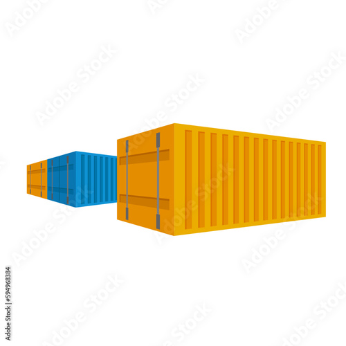 shipping containers in yard flat vector illustration clipart