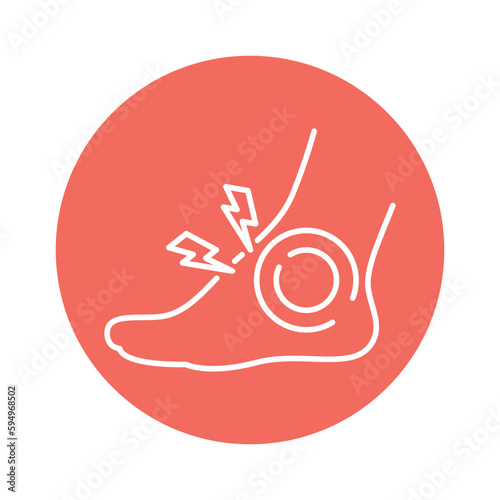 Leg sprain color line icon. Pictogram for web page