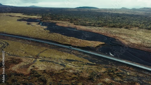 Flying over beautiful Icelandic Landscape
