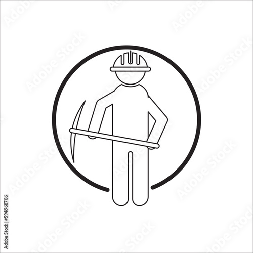 laborer icon ,, workman on the word, builder of builder