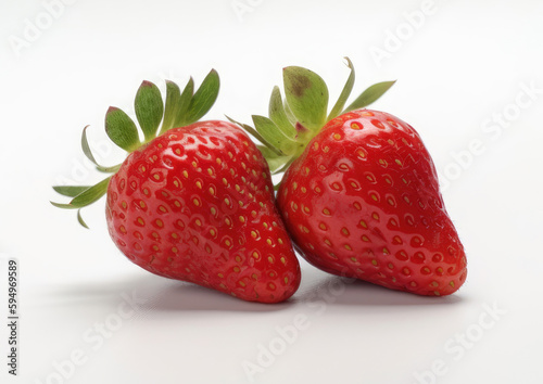 Strawberries on a white