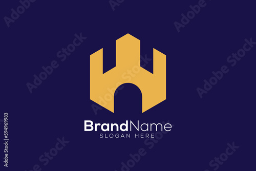 Gold palace logo design template